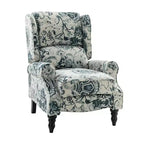 Fauteuil inclinable contemporain manuel moderne à oreilles avec pieds en bois d'hévéa Asikli | Karat Home – Gris