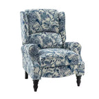 Fauteuil inclinable contemporain manuel moderne à oreilles avec pieds en bois d'hévéa Asikli | Karat Home – Gris