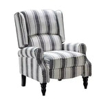 Fauteuil inclinable contemporain manuel moderne à oreilles avec pieds en bois d'hévéa Asikli | Karat Home – Gris