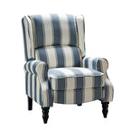 Fauteuil inclinable contemporain manuel moderne à oreilles avec pieds en bois d'hévéa Asikli | Karat Home – Gris
