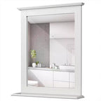 Miroir Mural de Salle de Bain Costway avec Étagère Miroir de Maquillage Carré Utilisation Polyvalente