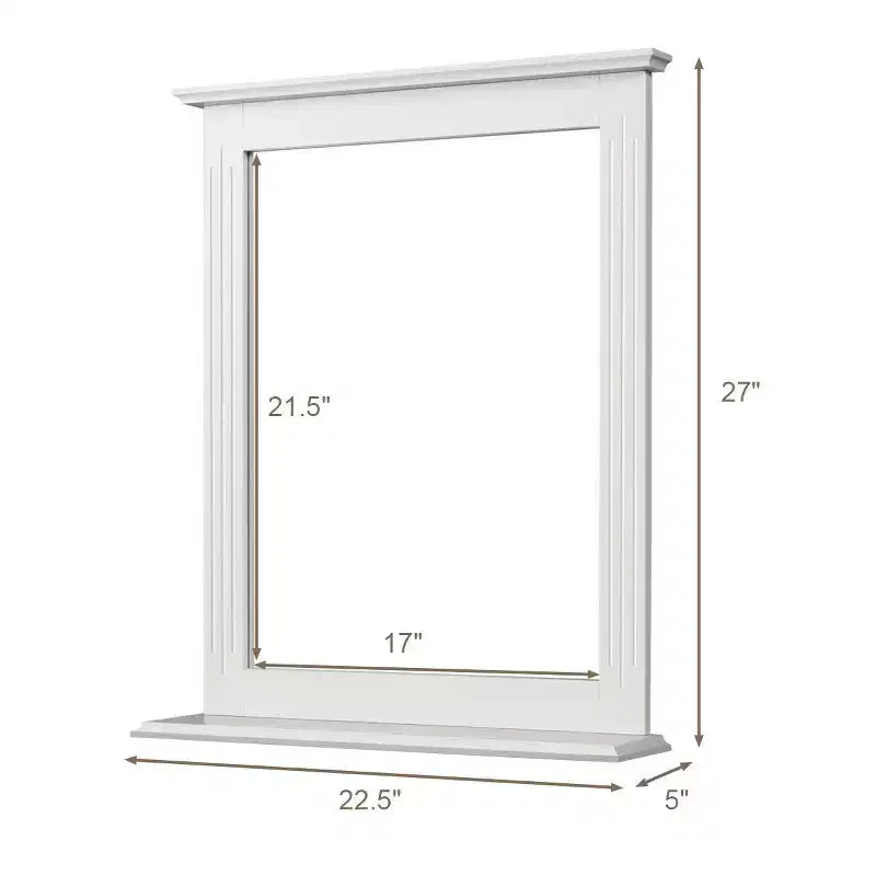 Miroir Mural de Salle de Bain Costway avec Étagère Miroir de Maquillage Carré Utilisation Polyvalente