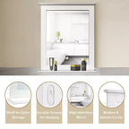 Miroir Mural de Salle de Bain Costway avec Étagère Miroir de Maquillage Carré Utilisation Polyvalente