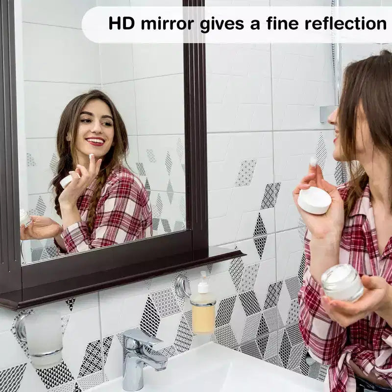 Miroir mural de salle de bain Costway avec étagère, miroir de maquillage polyvalent