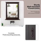 Miroir mural de salle de bain Costway avec étagère, miroir de maquillage polyvalent