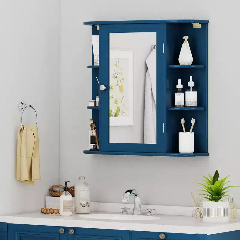 Costway Armoire de Toilette Murale Multifonctionnelle avec Miroir Gris/Blanc/Noir/Marron