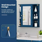 Costway Armoire de Toilette Murale Multifonctionnelle avec Miroir Gris/Blanc/Noir/Marron