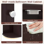 Costway Armoire de Toilette Murale Multifonctionnelle avec Miroir Gris/Blanc/Noir/Marron