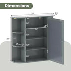 Costway Armoire de Toilette Murale Multifonctionnelle avec Miroir Gris/Blanc/Noir/Marron