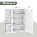 Costway Armoire de Toilette Murale Multifonctionnelle avec Miroir Gris/Blanc/Noir/Marron