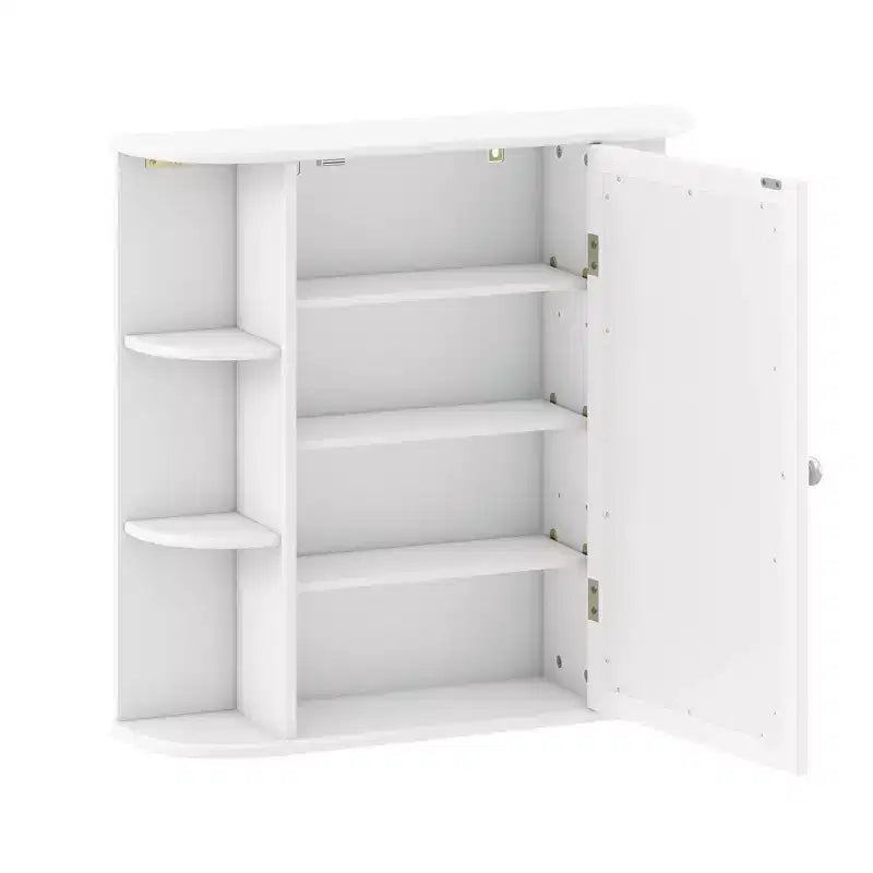 Costway Armoire de Toilette Murale Multifonctionnelle avec Miroir Gris/Blanc/Noir/Marron