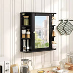 Costway Armoire de Toilette Murale Multifonctionnelle avec Miroir Gris/Blanc/Noir/Marron