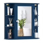 Costway Armoire de Toilette Murale Multifonctionnelle avec Miroir Gris/Blanc/Noir/Marron
