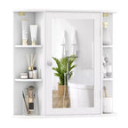 Costway Armoire de Toilette Murale Multifonctionnelle avec Miroir Gris/Blanc/Noir/Marron