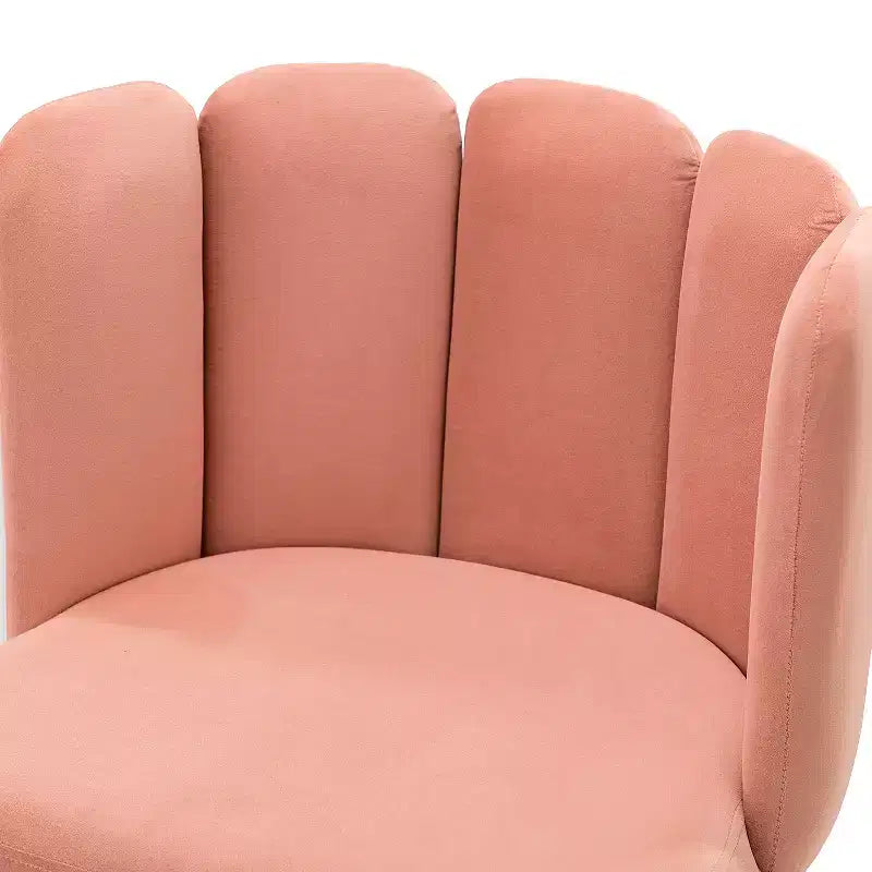 Tabouret de Maquillage en Velours Barbara pour Salle de Maquillage Chaises d'Appoint Modernes pour Salon avec Pieds en Métal Doré | ART OF LIVING DESIGNS-Rose