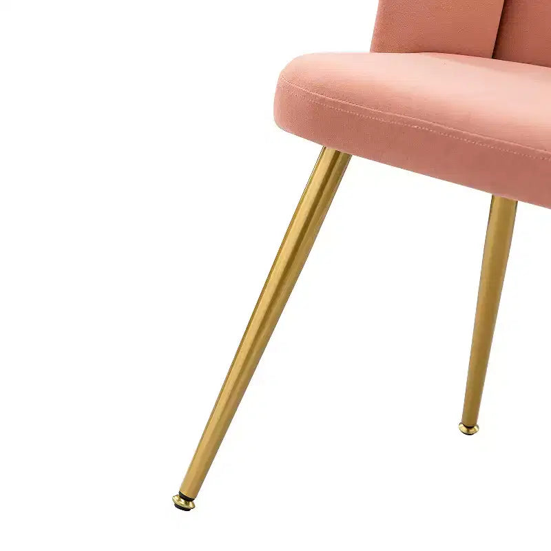 Tabouret de Maquillage en Velours Barbara pour Salle de Maquillage Chaises d'Appoint Modernes pour Salon avec Pieds en Métal Doré | ART OF LIVING DESIGNS-Rose