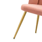 Tabouret de Maquillage en Velours Barbara pour Salle de Maquillage Chaises d'Appoint Modernes pour Salon avec Pieds en Métal Doré | ART OF LIVING DESIGNS-Rose