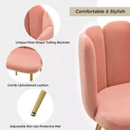 Tabouret de Maquillage en Velours Barbara pour Salle de Maquillage Chaises d'Appoint Modernes pour Salon avec Pieds en Métal Doré | ART OF LIVING DESIGNS-Rose