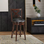 Tabouret pivotant Costway 24 po de hauteur de comptoir, chaise de salle à manger capitonnée à dossier en X, cuisine expresso