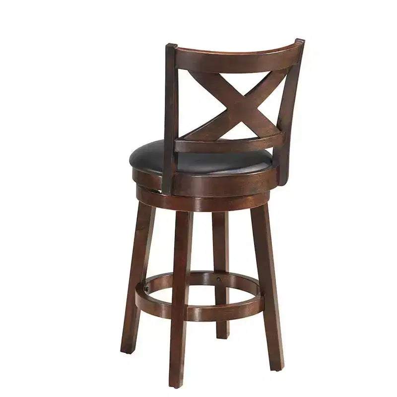 Tabouret pivotant Costway 24 po de hauteur de comptoir, chaise de salle à manger capitonnée à dossier en X, cuisine expresso