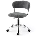 Costway Computer Desk Chair Adjustable Faux Fur Office Chair Swivel Vanity Chair