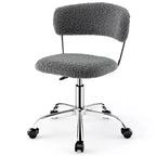 Costway Computer Desk Chair Adjustable Faux Fur Office Chair Swivel Vanity Chair