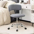 Costway Chaise de Bureau Informatique Réglable en Fausse Fourrure, Chaise de Bureau Pivotante pour Coiffeuse