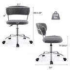 Costway Chaise de Bureau Informatique Réglable en Fausse Fourrure, Chaise de Bureau Pivotante pour Coiffeuse
