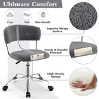 Costway Chaise de Bureau Informatique Réglable en Fausse Fourrure, Chaise de Bureau Pivotante pour Coiffeuse
