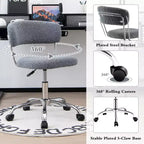 Costway Chaise de Bureau Informatique Réglable en Fausse Fourrure, Chaise de Bureau Pivotante pour Coiffeuse