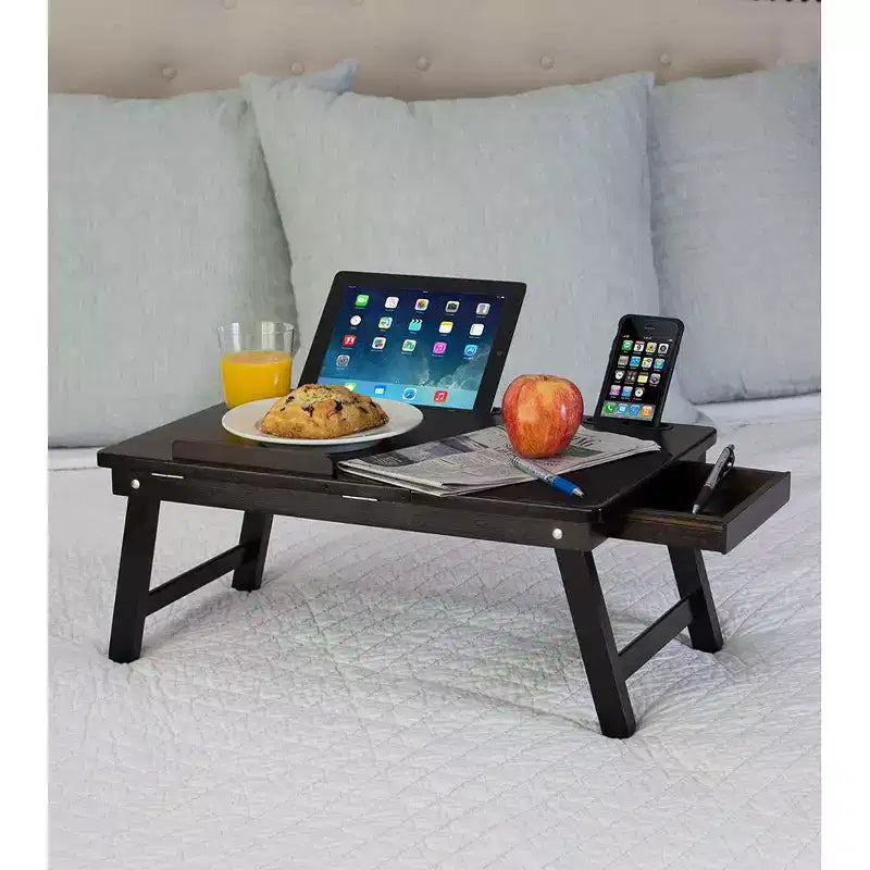 Plateau de lit multifonction pour ordinateur portable BirdRock Home en bambou - Noyer