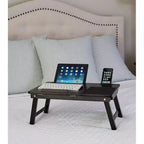Plateau de lit multifonction pour ordinateur portable BirdRock Home en bambou - Noyer