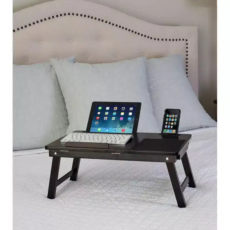 Plateau de lit multifonction pour ordinateur portable BirdRock Home en bambou - Noyer