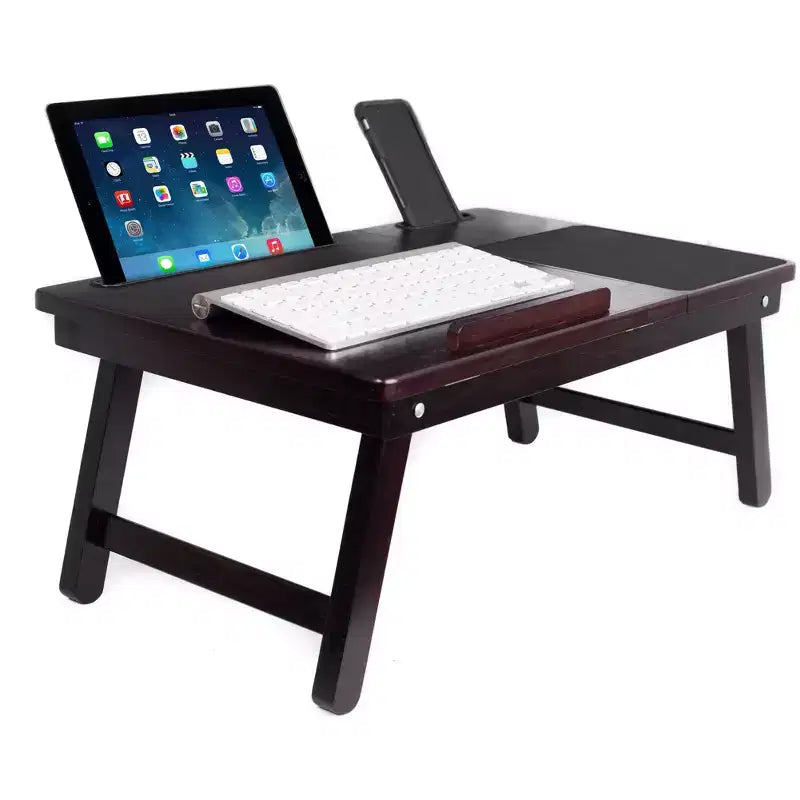 Plateau de lit multifonction pour ordinateur portable BirdRock Home en bambou - Noyer