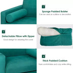 Costway Fauteuil d'appoint en tissu avec traversin et rangement latéral, couleur bleu sarcelle