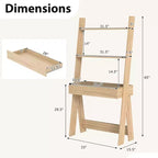 Bureau d'ordinateur en échelle pour la maison Costway, poste de travail mural avec étagères de rangement, naturel/blanc/noyer