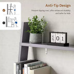 Bureau d'ordinateur en échelle pour la maison Costway, poste de travail mural avec étagères de rangement, naturel/blanc/noyer