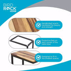 BirdRock Home Tables d'appoint en bois d'acacia pour canapé en C - Lot de 2