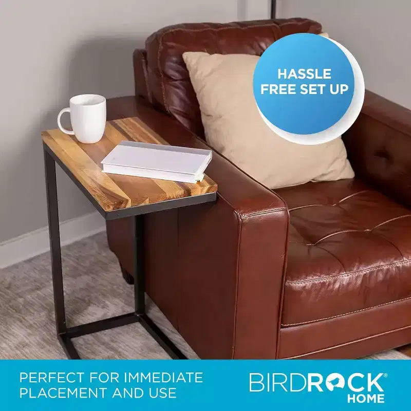 BirdRock Home Tables d'appoint en bois d'acacia pour canapé en C - Lot de 2