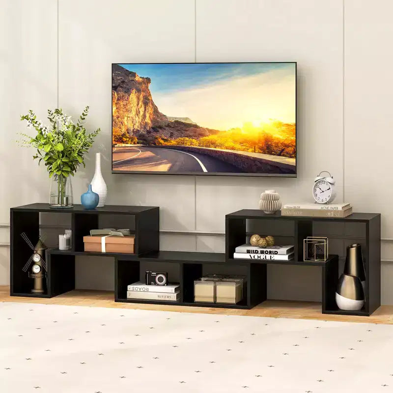 Meuble TV Costway 3 pièces pour TV jusqu'à 65'' Centre de divertissement Bibliothèque Étagères Blanc/Marron/Noir/Bois noir