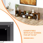 Meuble TV Costway 3 pièces pour TV jusqu'à 65'' Centre de divertissement Bibliothèque Étagères Blanc/Marron/Noir/Bois noir