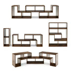 Meuble TV Costway 3 pièces pour TV jusqu'à 65'' Centre de divertissement Bibliothèque Étagères Blanc/Marron/Noir/Bois noir