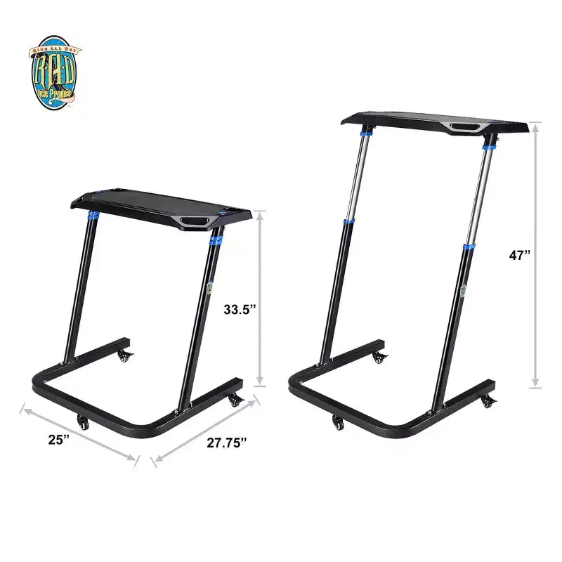 Bureau de vélo réglable - Chariot pour ordinateur portable roulant pour vélo stationnaire ou entraîneur - Faites de l'exercice en travaillant ou en regardant la télévision - Bureau debout par Rad Sportz