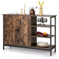 Costway 2-Door Industrial Kitchen Storage Cabinet Buffet Sideboard Open Shelves