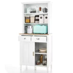 Meuble de Rangement Buffet de Cuisine Autonome Costway avec Huche, Porte Coulissante et Tiroir