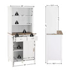 Meuble de Rangement Buffet de Cuisine Autonome Costway avec Huche, Porte Coulissante et Tiroir