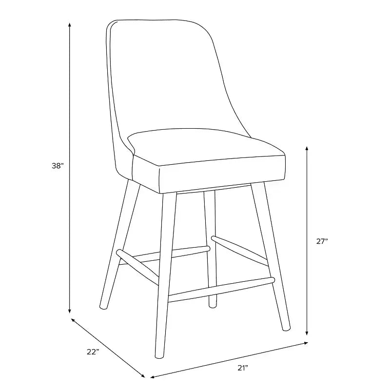 Tabouret de bar 27 Geller avec repose-pieds en velours - Threshold