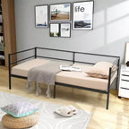 Cadre de canapé-lit double en métal Costway avec tête de lit pour chambre d'amis - Salon