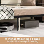 Cadre de canapé-lit double en métal Costway avec tête de lit pour chambre d'amis - Salon