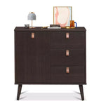 Costway Buffet Console d'entrée avec meuble de présentation marron pour la maison
